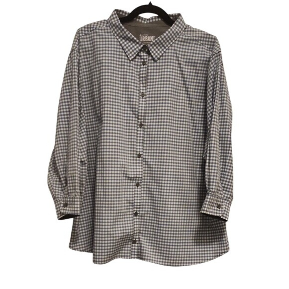 🔥5 for $20🔥Chef Works Urban Collection Mens Gingham Button Down Shirt 2XL
